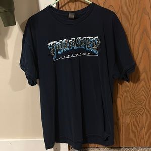large blue icy thrasher magazine t-shirt